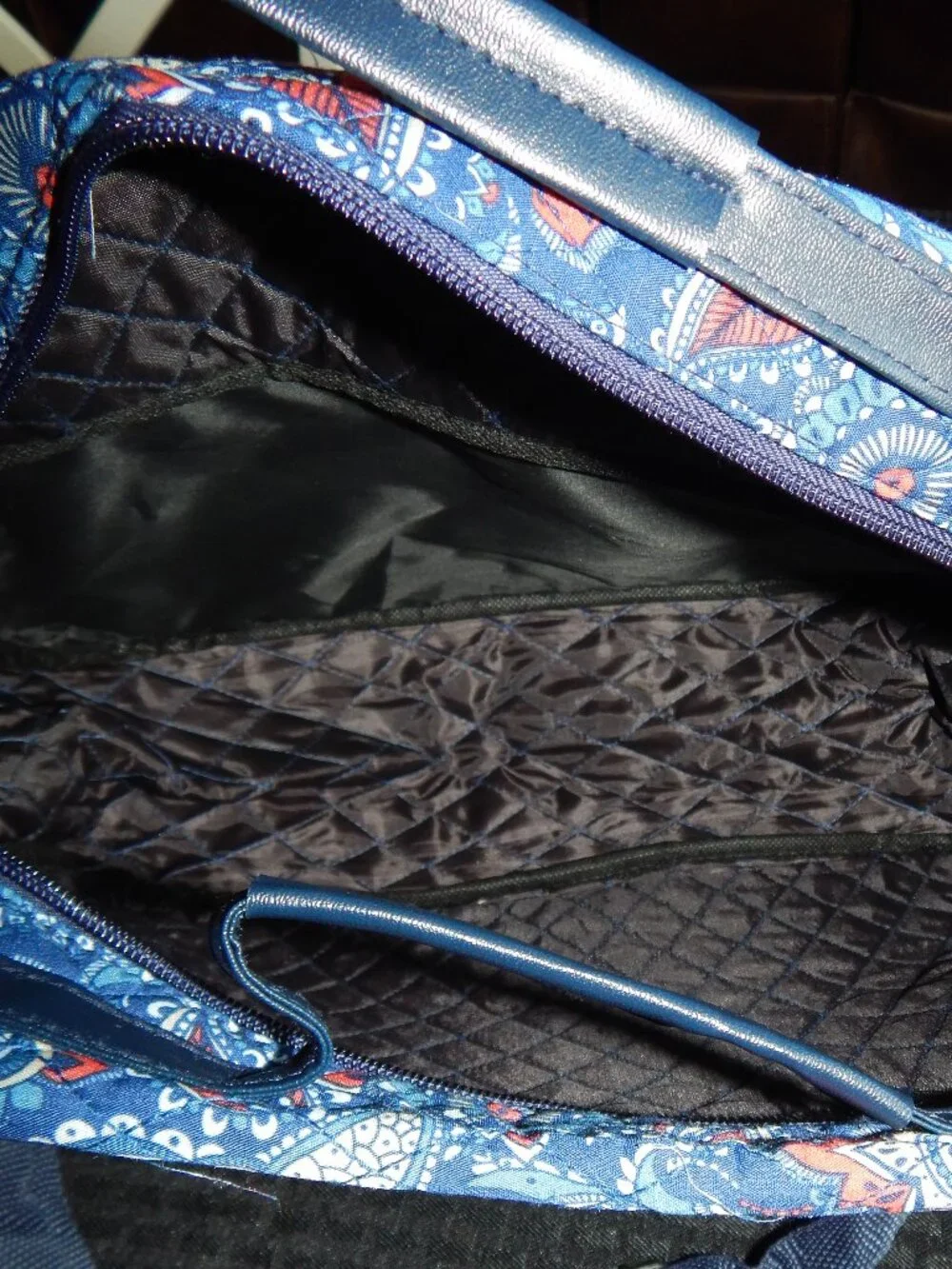 LOT Set 3 Jaxson Cade Paisley Blue Makeup Cosmetic Travel Quilted Case Bag Tote